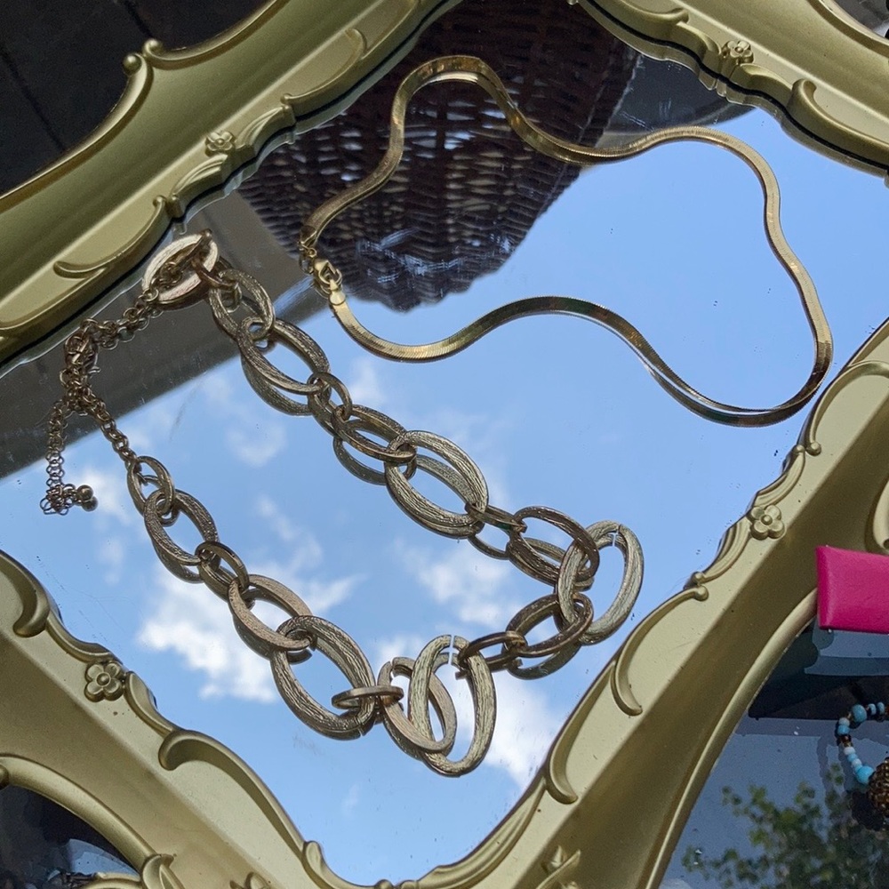 Vintage rope chain and newer circles chain